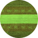 Round Abstract Green Modern Rug, abs1448grn