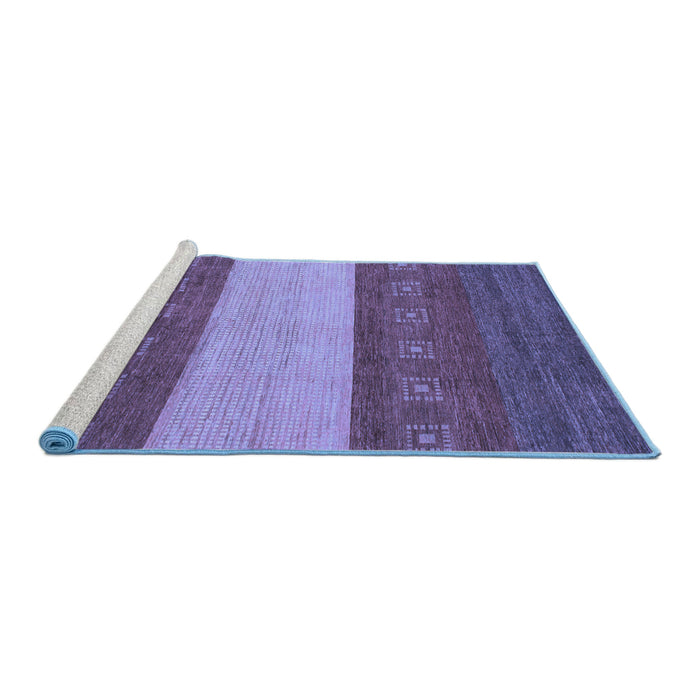 Sideview of Machine Washable Abstract Blue Modern Rug, wshabs1448blu