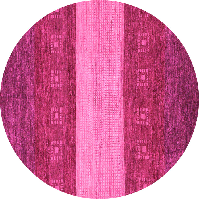 Round Abstract Pink Modern Rug, abs1448pnk