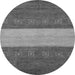 Round Machine Washable Abstract Gray Modern Rug, wshabs1448gry