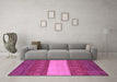 Machine Washable Abstract Purple Modern Area Rugs in a Living Room, wshabs1448pur