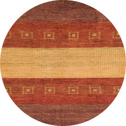 Round Abstract Red Modern Rug, abs1448