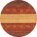 Round Abstract Red Modern Rug, abs1448