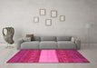 Machine Washable Abstract Pink Modern Rug in a Living Room, wshabs1448pnk