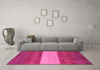 Machine Washable Abstract Pink Modern Rug, wshabs1448pnk