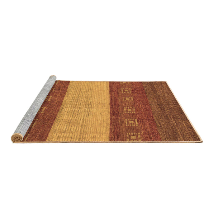 Sideview of Machine Washable Abstract Brown Modern Rug, wshabs1448brn