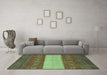 Machine Washable Abstract Turquoise Modern Area Rugs in a Living Room,, wshabs1448turq