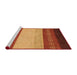 Sideview of Machine Washable Abstract Tomato Red Rug, wshabs1449