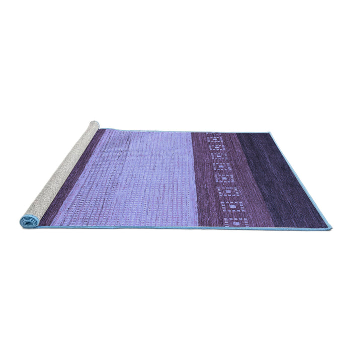 Sideview of Machine Washable Abstract Blue Modern Rug, wshabs1449blu