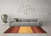 Machine Washable Abstract Brown Modern Rug, wshabs1449brn