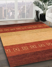 Abstract Red Modern Rug, abs1449