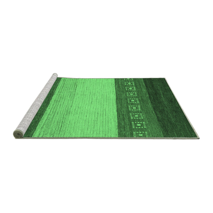 Sideview of Machine Washable Abstract Emerald Green Modern Area Rugs, wshabs1449emgrn