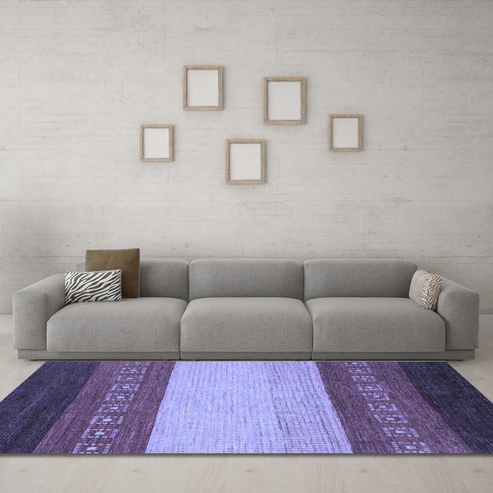 Machine Washable Abstract Blue Modern Rug in a Living Room, wshabs1449blu