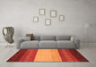 Machine Washable Abstract Orange Modern Area Rugs in a Living Room, wshabs1449org