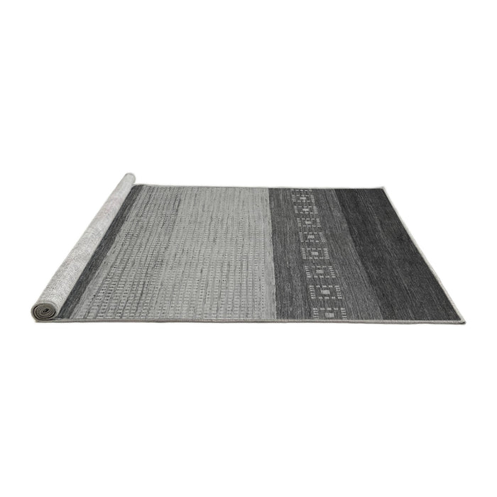 Sideview of Machine Washable Abstract Gray Modern Rug, wshabs1449gry