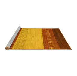 Sideview of Machine Washable Abstract Yellow Modern Rug, wshabs1449yw