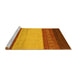 Sideview of Machine Washable Abstract Yellow Modern Rug, wshabs1449yw