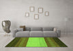 Machine Washable Abstract Green Modern Area Rugs in a Living Room,, wshabs1449grn