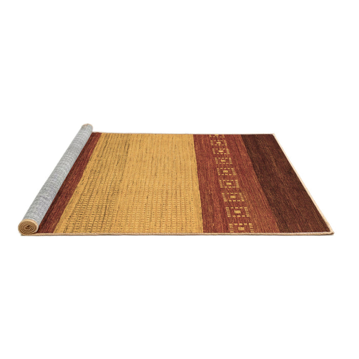 Sideview of Machine Washable Abstract Brown Modern Rug, wshabs1449brn