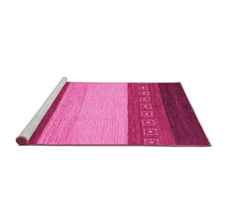 Sideview of Machine Washable Abstract Pink Modern Rug, wshabs1449pnk