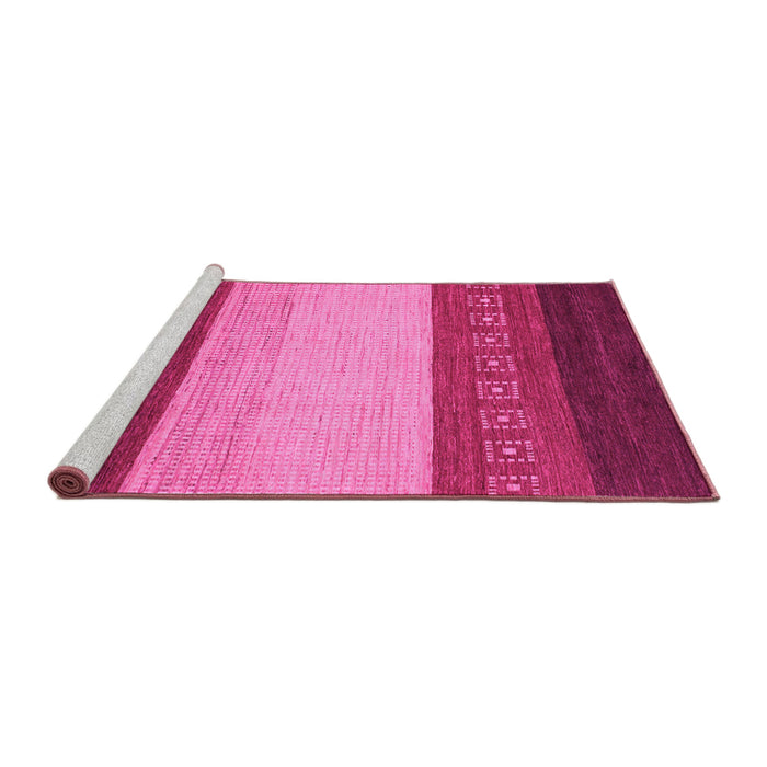 Sideview of Machine Washable Abstract Pink Modern Rug, wshabs1449pnk