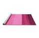 Sideview of Machine Washable Abstract Pink Modern Rug, wshabs1449pnk