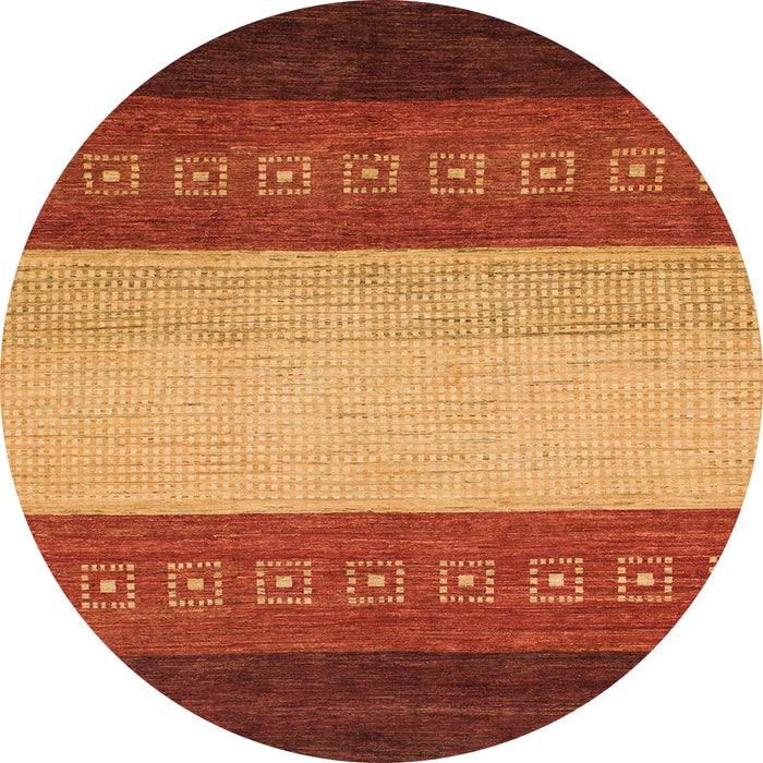 Round Machine Washable Abstract Tomato Red Rug, wshabs1449