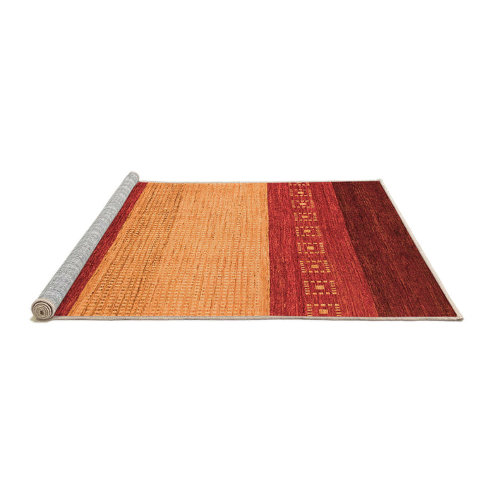 Sideview of Machine Washable Abstract Orange Modern Area Rugs, wshabs1449org