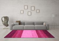 Machine Washable Abstract Pink Modern Rug, wshabs1449pnk