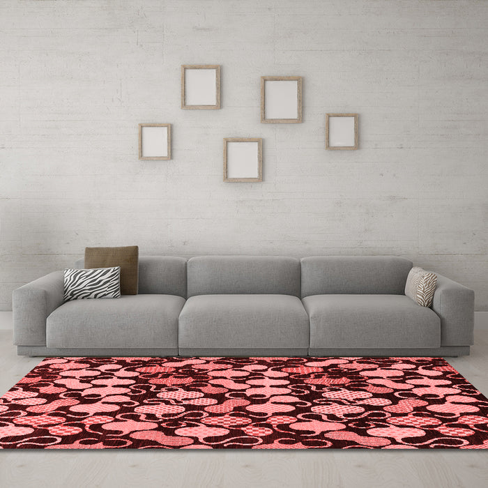 Modern Red Washable Rugs