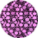 Round Abstract Purple Modern Rug, abs144pur