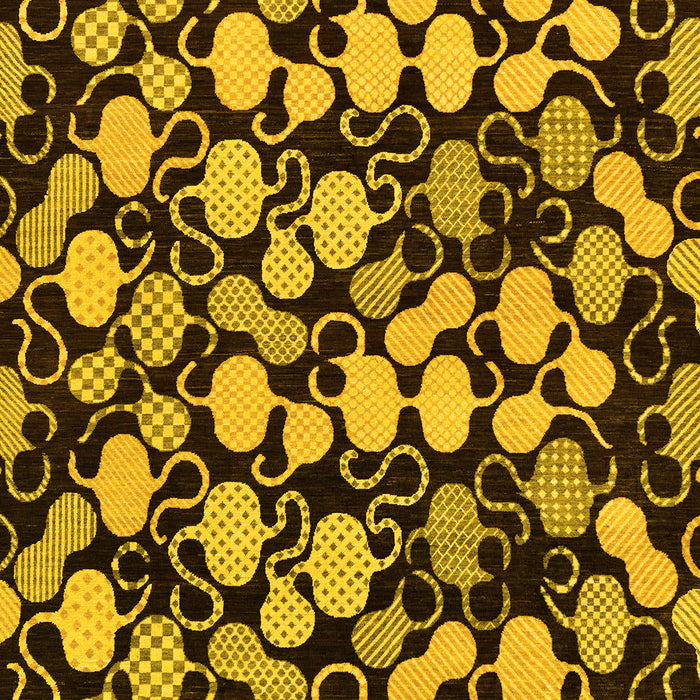 Machine Washable Abstract Yellow Modern Rug, wshabs144yw