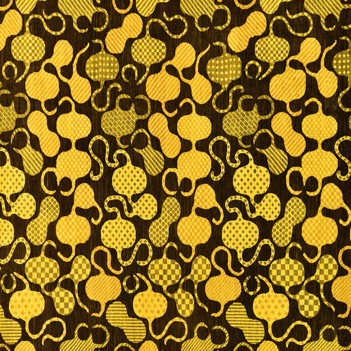 Square Abstract Yellow Modern Rug, abs144yw