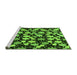 Sideview of Machine Washable Abstract Green Modern Area Rugs, wshabs144grn