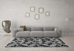 Machine Washable Abstract Gray Modern Rug in a Living Room,, wshabs144gry