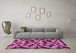 Machine Washable Abstract Pink Modern Rug in a Living Room, wshabs144pnk