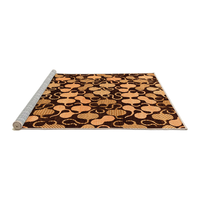 Sideview of Machine Washable Abstract Orange Modern Area Rugs, wshabs144org