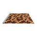 Sideview of Machine Washable Abstract Orange Modern Area Rugs, wshabs144org