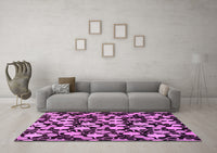 Machine Washable Abstract Purple Modern Rug, wshabs144pur