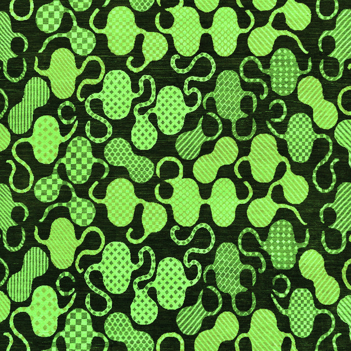 Machine Washable Abstract Green Modern Area Rugs, wshabs144grn