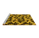 Sideview of Machine Washable Abstract Yellow Modern Rug, wshabs144yw