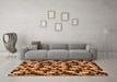 Machine Washable Abstract Orange Modern Area Rugs in a Living Room, wshabs144org