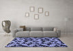 Machine Washable Abstract Blue Modern Rug in a Living Room, wshabs144blu