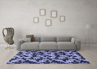 Machine Washable Abstract Blue Modern Rug, wshabs144blu