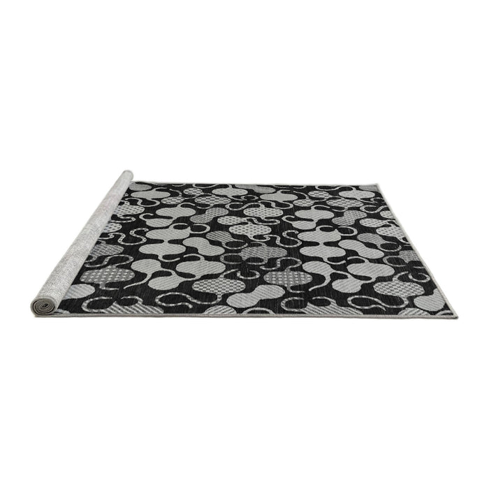 Sideview of Machine Washable Abstract Gray Modern Rug, wshabs144gry