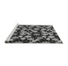 Sideview of Machine Washable Abstract Gray Modern Rug, wshabs144gry