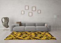 Machine Washable Abstract Yellow Modern Rug, wshabs144yw