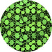 Round Abstract Green Modern Rug, abs144grn