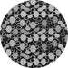 Round Machine Washable Abstract Gray Modern Rug, wshabs144gry