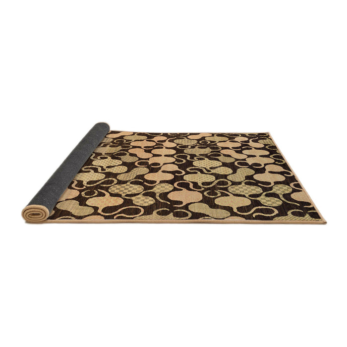 Sideview of Abstract Bakers Brown Modern Rug, abs145